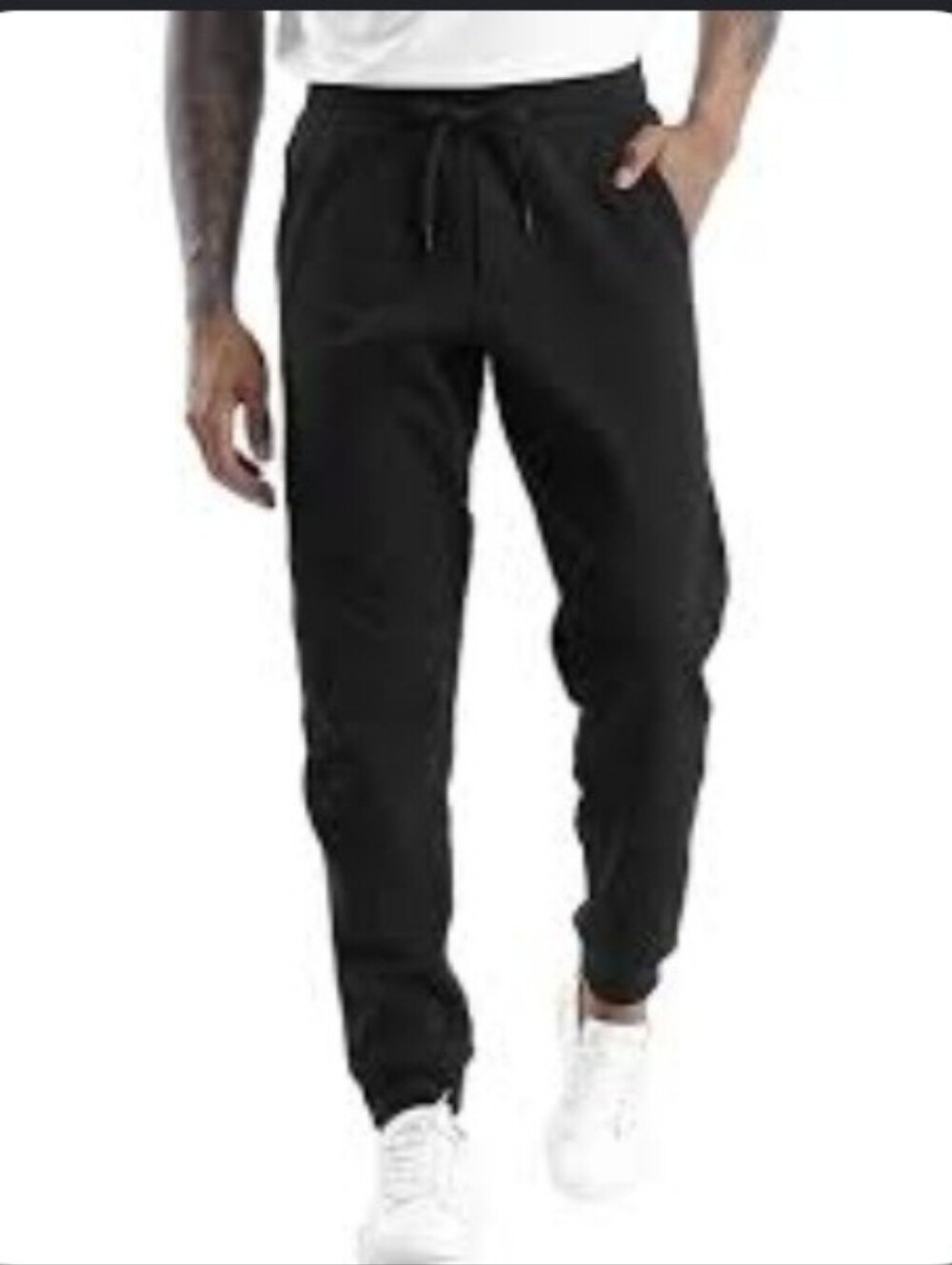 NWOT-Chaps Black Jogger Sweatpants with Drawstring